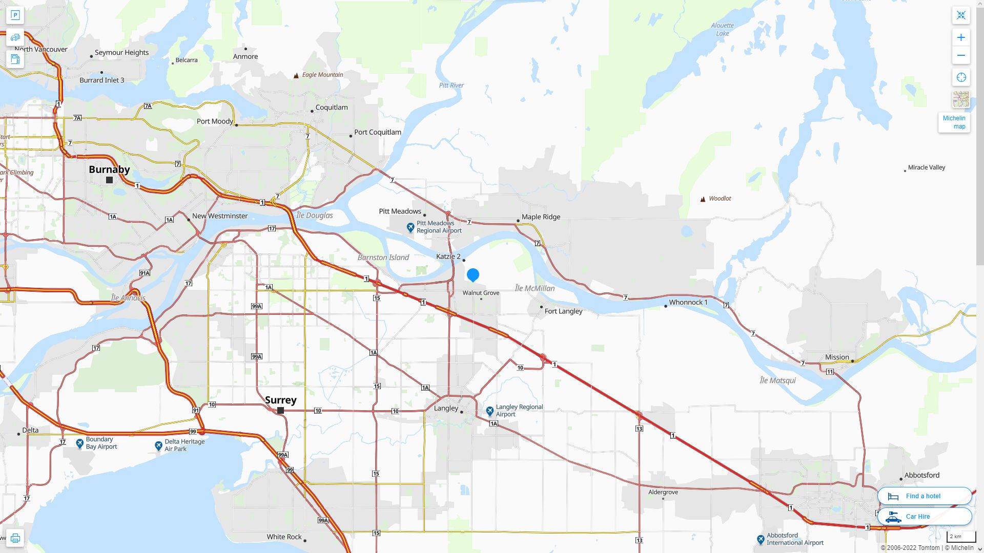 Walnut Grove Canada Autoroute et carte routiere